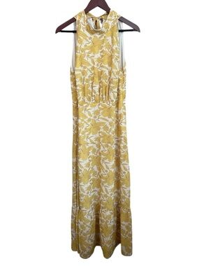 Sam Edelman Yellow Floral Halter Maxi Dress - Size 10